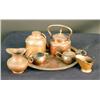 Image 1 : Hand hammered, copper table serving set