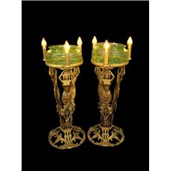 A pair of Victorian Aquariums on ornate iron stands