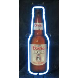 Coors Light bottle shaped neon sign