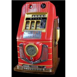 5 cent, Mills hi-top slot machine with round jackpot