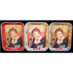 1 lot of 3, 1950s Coca-Cola serving trays