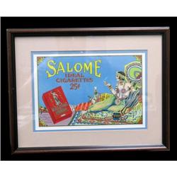 Salome Cigarettes Embossed Paper Sign c.1925