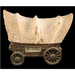Covered Wagon Lamp and Clock  pot-metal