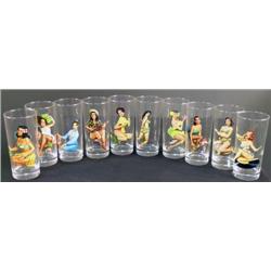 1 lot of 10, N.O.S. pinup / girlie drink glasses