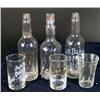 Image 1 : 1 lot of 19, contempoary soda glasses and 3 bottles