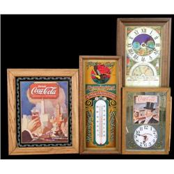 1 lot of 4 contemporary, framed, mirrored signs