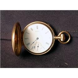 Ladies Pocket watch, lever set, 14 ct, detailed chase