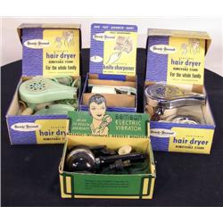1 lot of 5 early electric hair dryers in the box