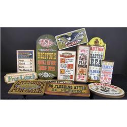 1 lot of 12, contemporary wooden fantasy signs