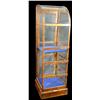 Image 1 : Small, floor model showcase w/ curved glass top