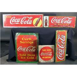 1 lot of 5, Coca-Cola signs