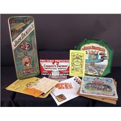 1 lot of misc items: Jack Daniels records, thermometer