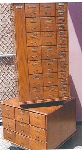 130 drawer, oak revolving file cabinet