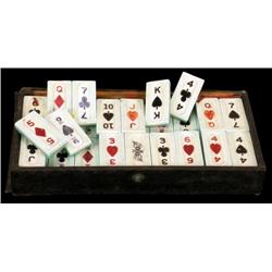 Unused celluloid style Domino cards in box