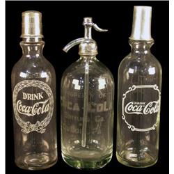 1 lot of 3, Coca-Cola glass items