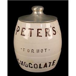 Peters for hot chocolate ceramic container w/alum. Lid