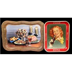 1 lot of 2 Coca-Cola trays 1943 and 1972 TV tray