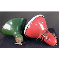 Red, and Green porcelain light shades