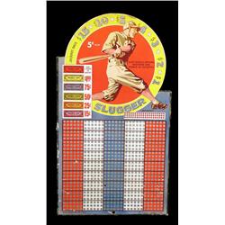 1930s 5 cent, figural Slugger baseball punchboard