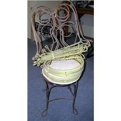 1 set of 4 wire soda-fountain chairs