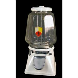 1 cent Peanut vending machine white in color