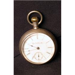 Pocket Watch, Elgin size 18, silver case, 15 jewel