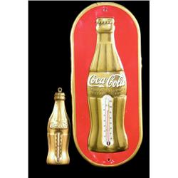 lot of 2 Coca Cola Bottle Thermometers