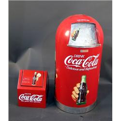 1 lot of 2 Coca-Cola trash cans  1 small and 1 large