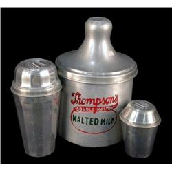 Lot of 3 Thopsons Shaker and Malt Containers