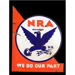 NRA, 2 sided porcelain sign 20 x 25 