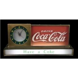Coca-Cola light up counter top sign / clock