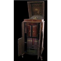 Floor model Victrola  L  front with gold key