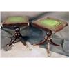 Image 1 : 2 matching, leather top lamp tables