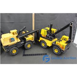 (2) Tonka Truck Mounted Diggers