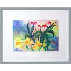 Jacqueline Mercenier, "Opening Reception," Watercolor on paper
