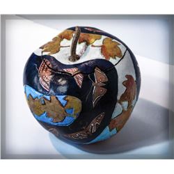 Clint Loomis, "Fall," carved gourd