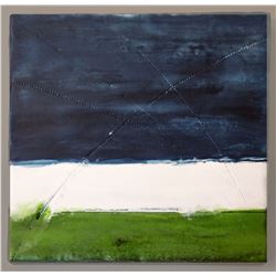 Susan Gellner, "Blue Montana Skies," Encaustic painting