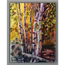 Tobie Liedes, "Autumn Shine," watercolor on canvas