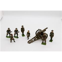 Soldiers with Artillery Field Gun and Ammunition