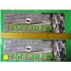 Image 1 : LOT OF 2 SMALL TIN SIGNS (I DIDN'T CLIMB TO THE TOP OF THE FOOD CHAIN TO BECOME A VEGITARIAN) *10.5"