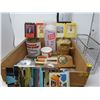 Image 2 : ASSORTED LOT (8 TRACKS, TINS, SPOTLIGHT HEAD, SILVERWARE, SEVERAL NOS VINTAGE POSTCARDS, ETC…)