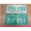 Image 1 : SASKATCHEWAN LICENSE PLATES (2)