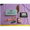 Image 1 : LOT OF MISCELLANEOUS ITEMS INCLUDING PIPE, PILSNER WALLET, NHL HOCKEY PLAYING CARDS