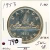 Image 1 : ONE DOLLAR COIN (CANADA) *1953* (SILVER)