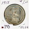 Image 1 : ONE DOLLAR COIN (CANADA) *1958* (SILVER)