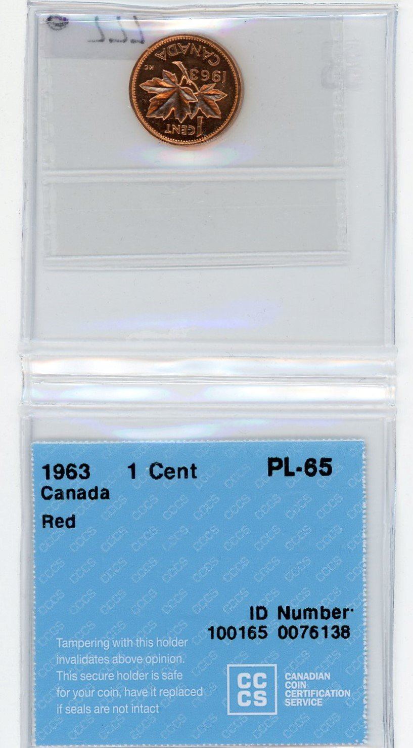 ONE CENT COIN CANADA 1963 CCCS GRADED one-cent-coin-canada-1963-cccs-graded