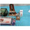 Image 2 : LOT OF ASSORTED ITEMS INCLUDING CANDLE HOLDER, POCKET FISHERMAN SPIN CASTING OUTFIT, ETC.