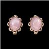 Image 1 : Natural Pink Opal 12x10mm Earrings