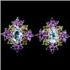 Image 1 : Natural  SKY BLUE TOPAZ, AMETHYST Earrings