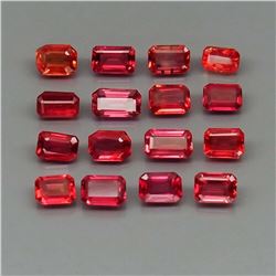 Natural Imperial Red Sapphire 20Pcs/5.35Ct.